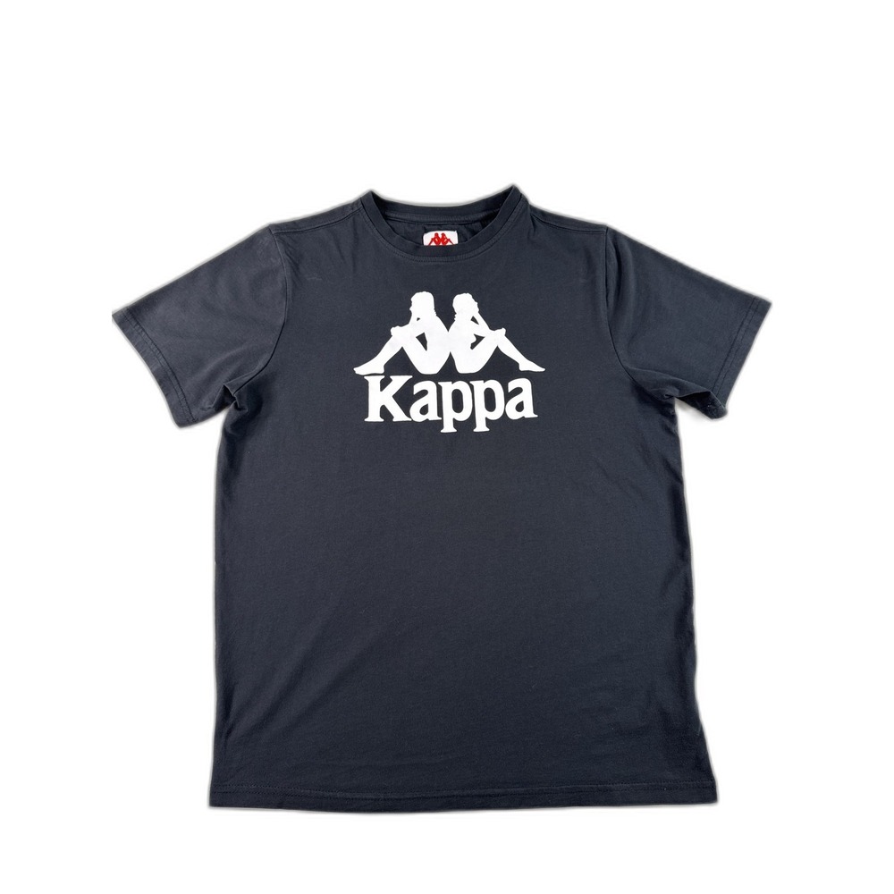 Kappa Mens T-Shirt Small Black Big Logo Spell Out Omini Short Sleeve‎ Tee